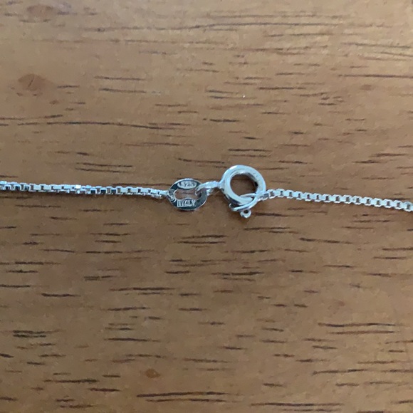 24” Vintage Sterling and Abalone Heart Necklace - Picture 4 of 5